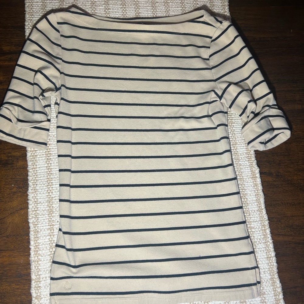 Lauren Ralph Lauren striped boat neck blouse